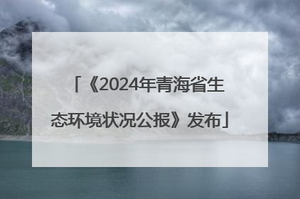 《2024年青海省生态环境状况公报》发布