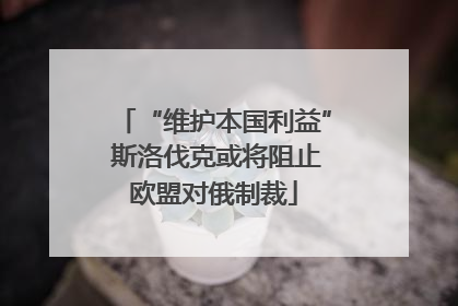 “维护本国利益” 斯洛伐克或将阻止欧盟对俄制裁