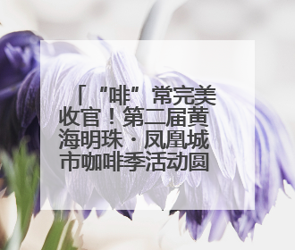 “啡”常完美收官！第二届黄海明珠・凤凰城市咖啡季活动圆满结束