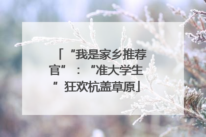 “我是家乡推荐官”：“准大学生”狂欢杭盖草原