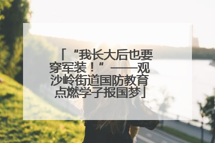 “我长大后也要穿军装！”——观沙岭街道国防教育点燃学子报国梦