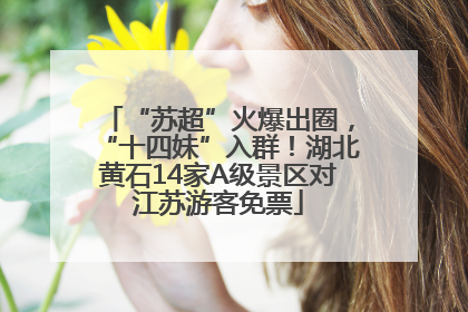 “苏超”火爆出圈，“十四妹”入群！湖北黄石14家A级景区对江苏游客免票