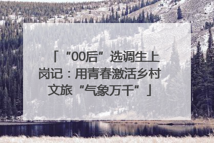 “00后”选调生上岗记：用青春激活乡村文旅“气象万千”