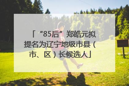 “85后”郑皓元拟提名为辽宁地级市县（市、区）长候选人