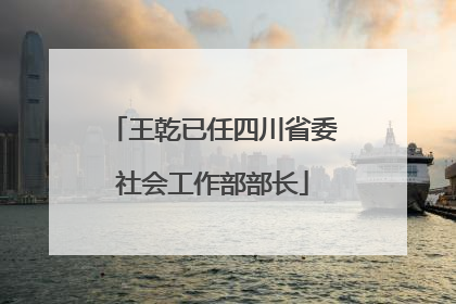 王乾已任四川省委社会工作部部长