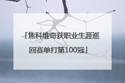 焦科维奇获职业生涯巡回赛单打第100冠