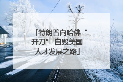 特朗普向哈佛“开刀” 自毁美国人才发展之路