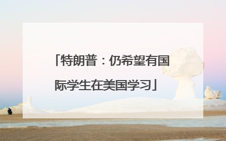 特朗普：仍希望有国际学生在美国学习