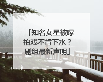 知名女星被曝拍戏不肯下水？剧组最新声明