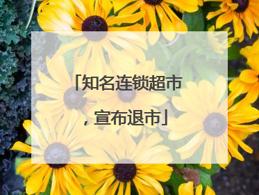 知名连锁超市，宣布退市