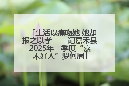 生活以痛吻她 她却报之以孝——记嘉禾县2025年一季度“嘉禾好人”罗何周