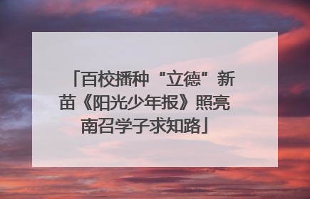 百校播种“立德”新苗《阳光少年报》照亮南召学子求知路
