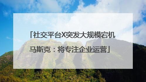 社交平台X突发大规模宕机 马斯克：将专注企业运营