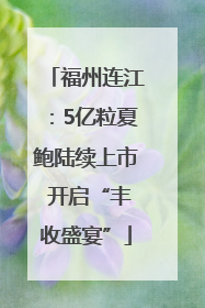 福州连江：5亿粒夏鲍陆续上市 开启“丰收盛宴”