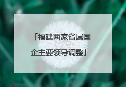 福建两家省属国企主要领导调整