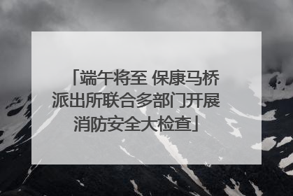 端午将至 保康马桥派出所联合多部门开展消防安全大检查