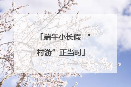 端午小长假 “村游”正当时