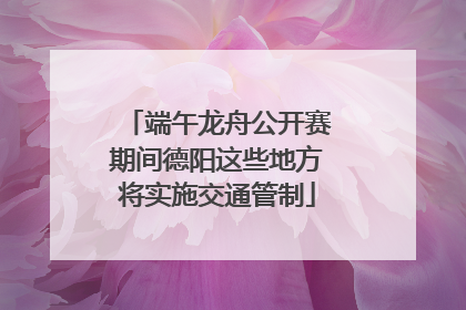 端午龙舟公开赛期间德阳这些地方将实施交通管制