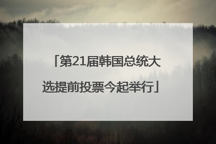 第21届韩国总统大选提前投票今起举行