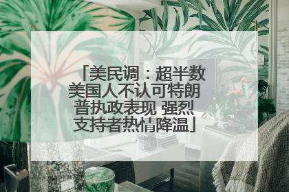 美民调：超半数美国人不认可特朗普执政表现 强烈支持者热情降温