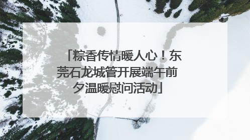 粽香传情暖人心！东莞石龙城管开展端午前夕温暖慰问活动