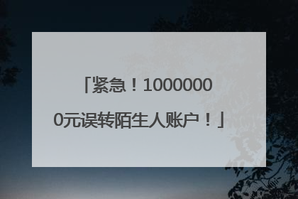 紧急！10000000元误转陌生人账户！