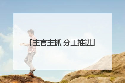 主官主抓 分工推进