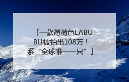一款薄荷色LABUBU被拍出108万！系“全球唯一一只”