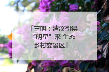 三明：清溪引得“明星”来 生态乡村变景区