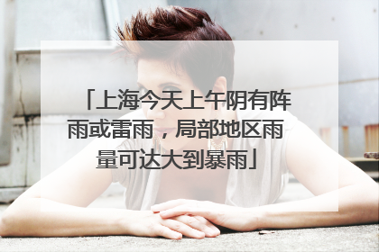 上海今天上午阴有阵雨或雷雨，局部地区雨量可达大到暴雨