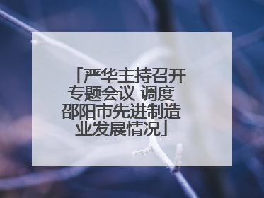 严华主持召开专题会议 调度邵阳市先进制造业发展情况