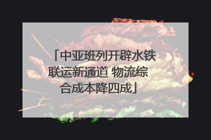 中亚班列开辟水铁联运新通道 物流综合成本降四成
