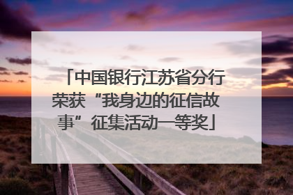 中国银行江苏省分行荣获“我身边的征信故事”征集活动一等奖