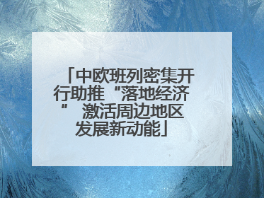 中欧班列密集开行助推“落地经济” 激活周边地区发展新动能