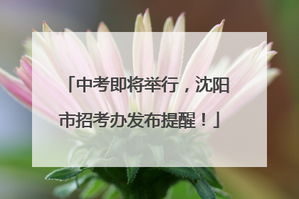 中考即将举行，沈阳市招考办发布提醒！
