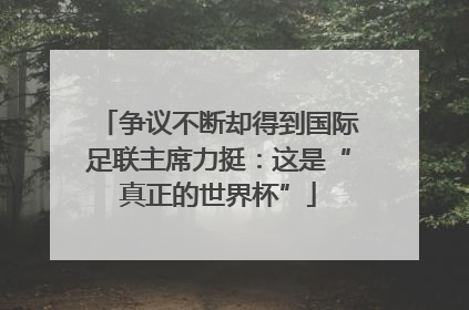 争议不断却得到国际足联主席力挺：这是“真正的世界杯”