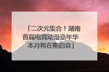 二次元集合！湖南首届电竞动漫嘉年华本月将在衡启幕