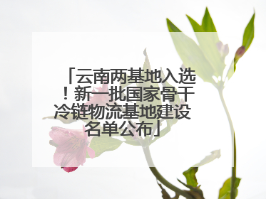 云南两基地入选！新一批国家骨干冷链物流基地建设名单公布