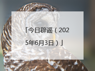今日辟谣（2025年6月3日）