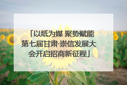 以纸为媒 聚势赋能 第七届甘肃·崇信发展大会开启招商新征程