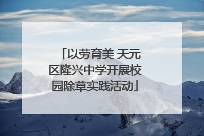 以劳育美 天元区隆兴中学开展校园除草实践活动