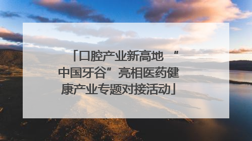 口腔产业新高地 “中国牙谷”亮相医药健康产业专题对接活动