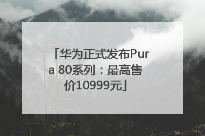 华为正式发布Pura 80系列：最高售价10999元