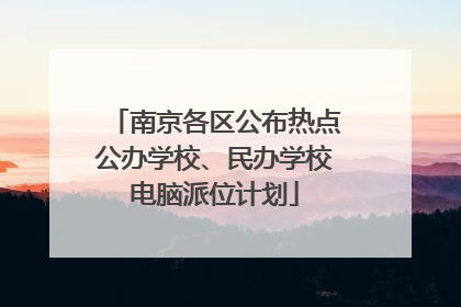南京各区公布热点公办学校、民办学校电脑派位计划