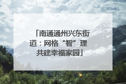 南通通州兴东街道：网格“智”理 共建幸福家园
