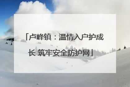 卢峰镇：温情入户护成长 筑牢安全防护网