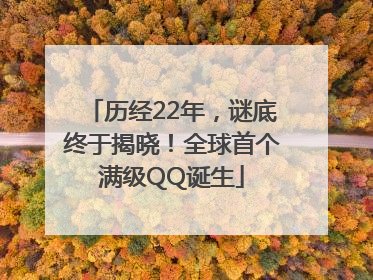 历经22年，谜底终于揭晓！全球首个满级QQ诞生