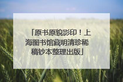 原书原貌影印！上海图书馆藏明清珍稀稿钞本整理出版