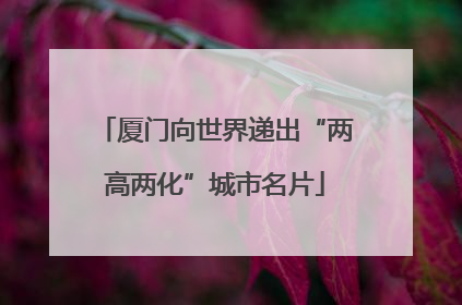 厦门向世界递出“两高两化”城市名片