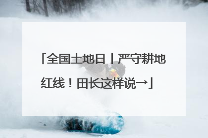 全国土地日丨严守耕地红线！田长这样说→